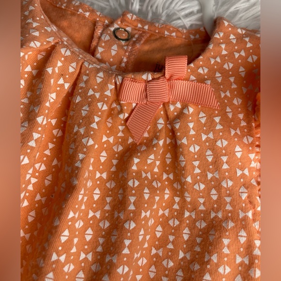 BABY GIRL ORANGE AND WHITE ROMPER | 9 MONTHS - Picture 4 of 7